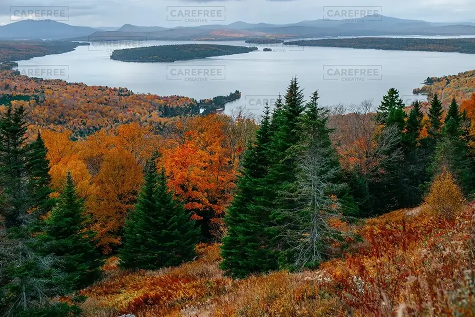 Height of Land Autumn Hues Overlook, Roxbury, Maine · United States