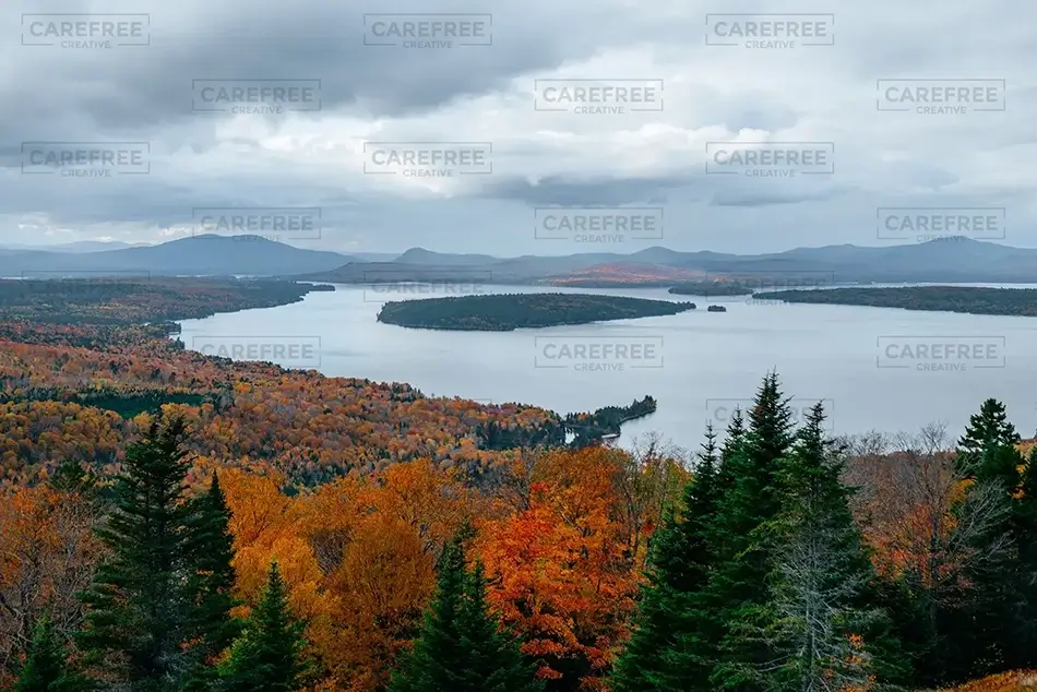 Height of Land Sweeping Fall Panorama, Roxbury, Maine · United States