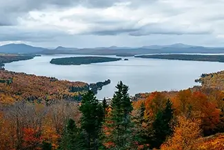 Height of Land Vibrant Autumn Lake, Roxbury, Maine