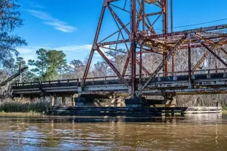 Honey Island Swamp Old Rusty Bridge Reflection, Slidell, Louisiana