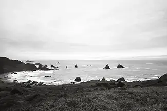 House Rock Viewpoint Oceanic Monochrome, Brookings, Oregon