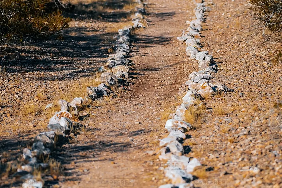 Hueco Tanks Stone Lined Desert Path, El Paso, Texas · United States
