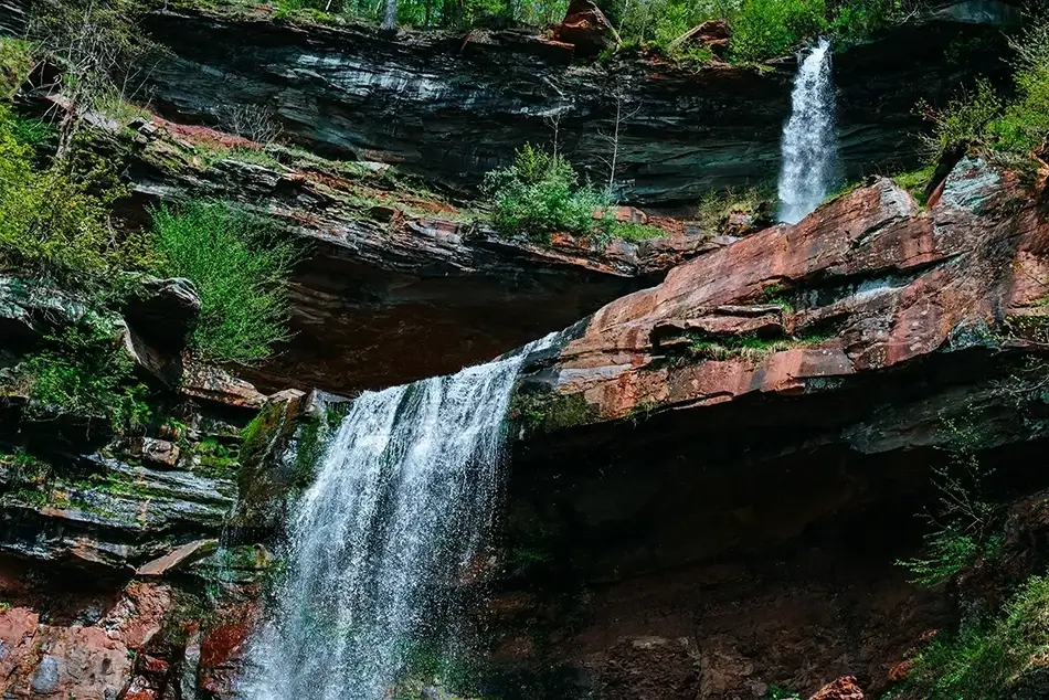 Kaaterskill Falls Double Waterfall Delight, Hunter, New York · United States