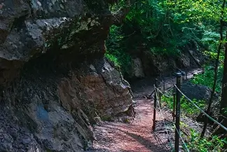 Kaaterskill Falls Path Through the Rocky Gorge, Hunter, New York