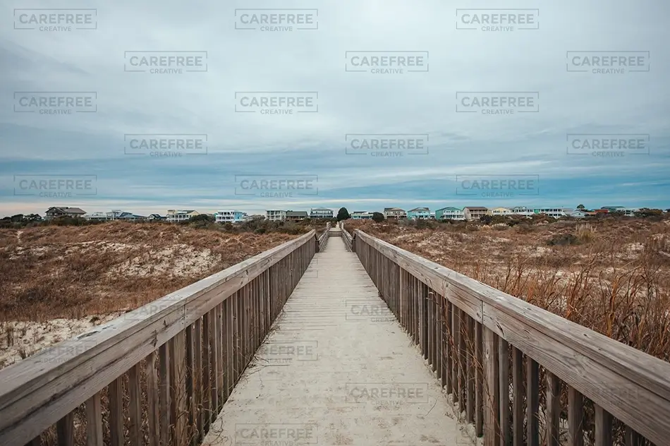 Sunset Beach Wooden Boardwalk Through the Dunes, Sunset Beach, North Carolina · United States