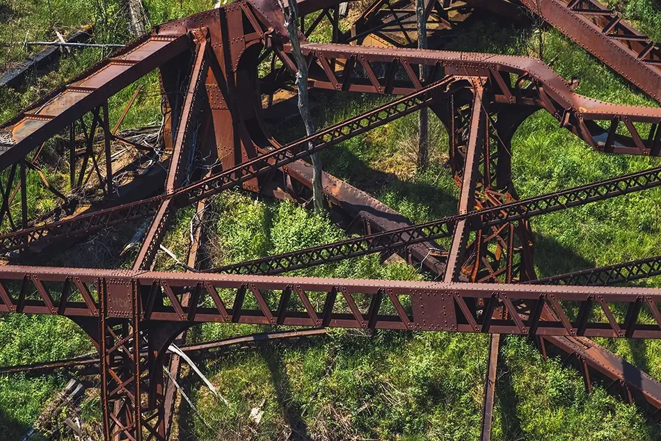 Kinzua Bridge State Park Tangled Collapsed Trusses, Mt Jewett, Pennsylvania · United States