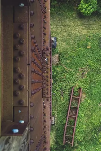 Kinzua Bridge State Park Rusted Steel Deck From Above, Mt Jewett, Pennsylvania