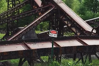 Kinzua Bridge State Park Danger Keep Out Sign, Mt Jewett, Pennsylvania