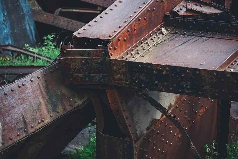 Kinzua Bridge State Park Rusted Riveted Steel Girders, Mt Jewett, Pennsylvania · United States
