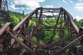 Kinzua Bridge State Park Collapsed Steel Trestle Ruins, Mt Jewett, Pennsylvania