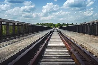 Kinzua Bridge State Park Railroad Tracks Vanishing Point, Mt Jewett, Pennsylvania