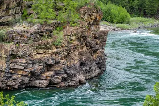 Kootenai Falls Rocky Cliff River