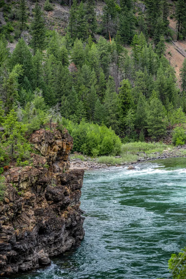 Kootenai Falls Rocky Cliff River, Libby, Montana · United States