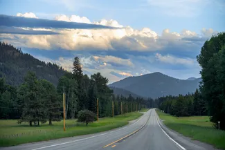 Kootenai Falls Suspension Bridge Scenic Mountain Highway