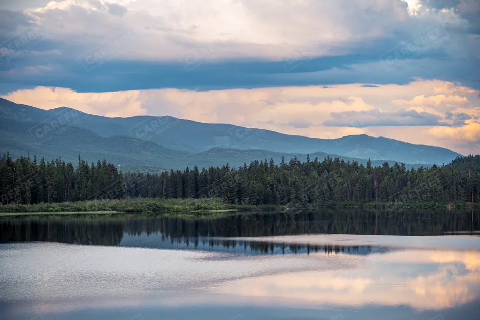 Kootenai Falls Mountain Lake Reflection, Libby, Montana · United States