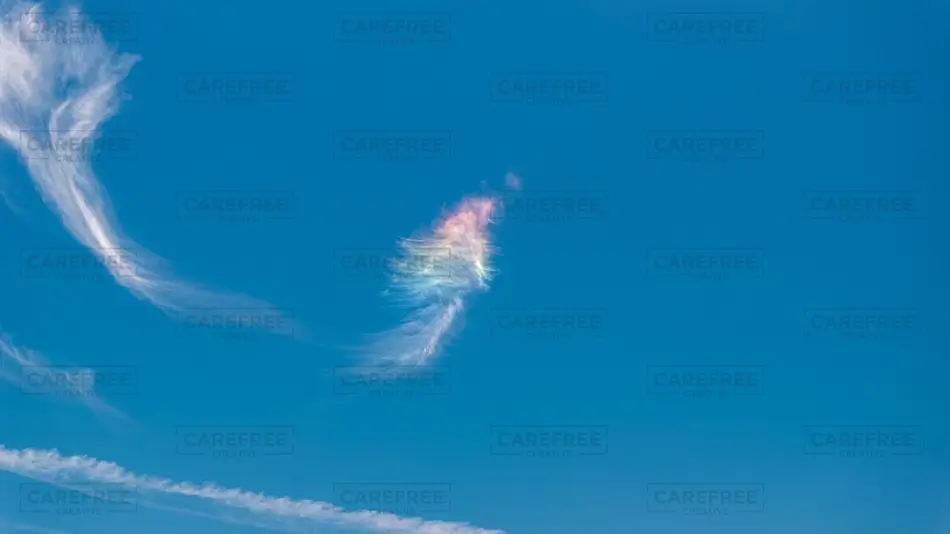 Lake Tahoe Colorful Cloud Formation in Blue Sky, South Lake Tahoe, California · United States