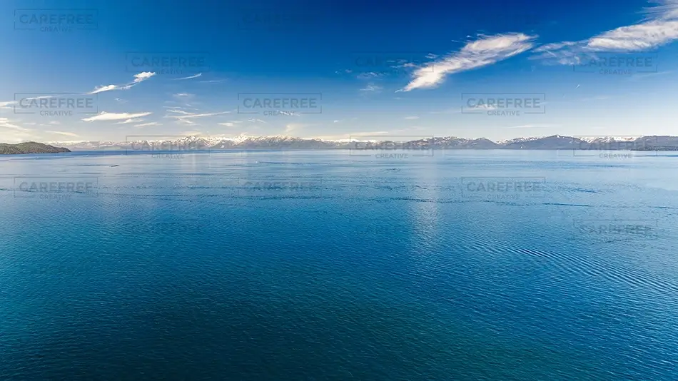Lake Tahoe Serene Blue Water Landscape, South Lake Tahoe, California · United States