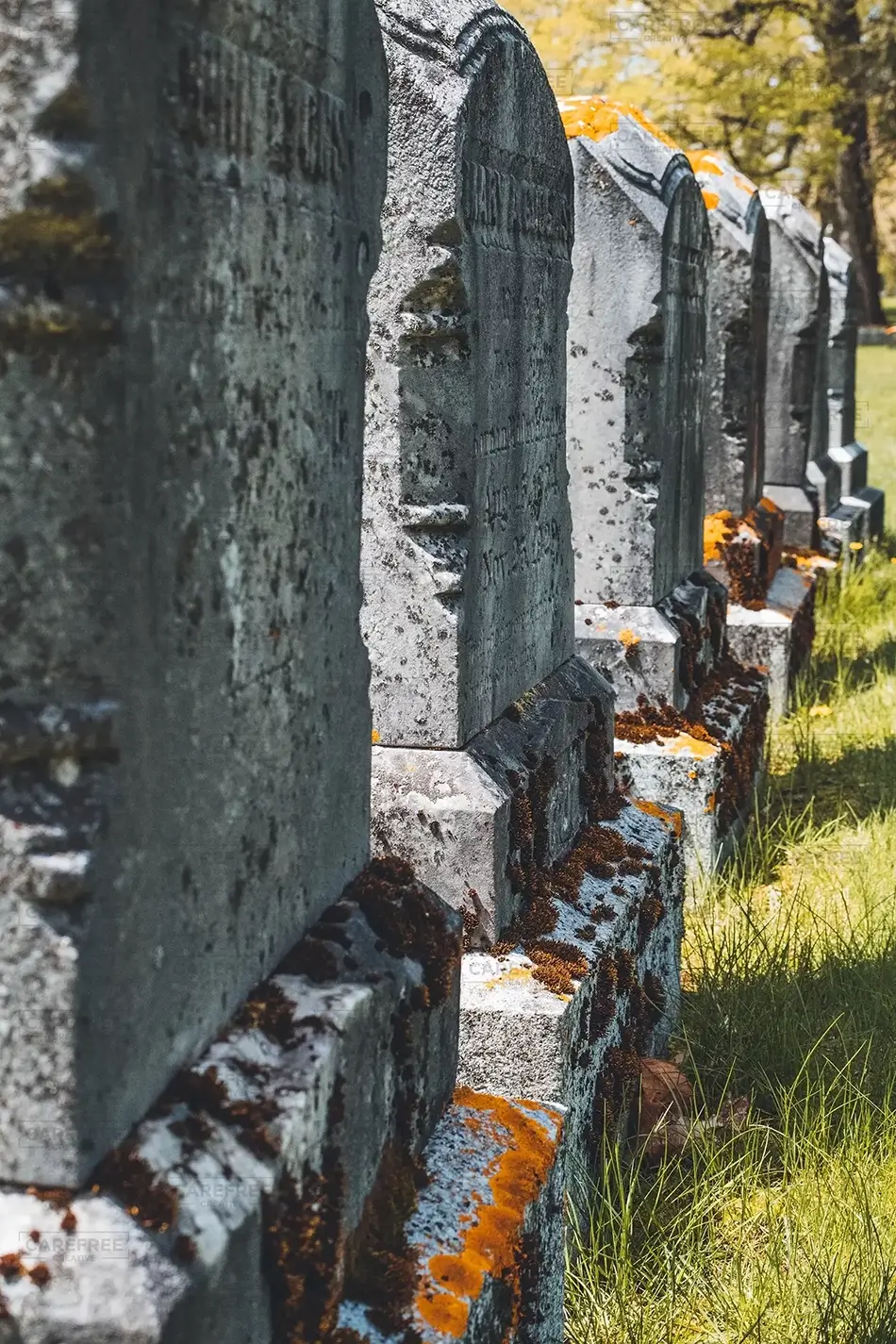 Laurel Hill Cemetery Historic Gravestones Close-Up, Saco, Maine · United States