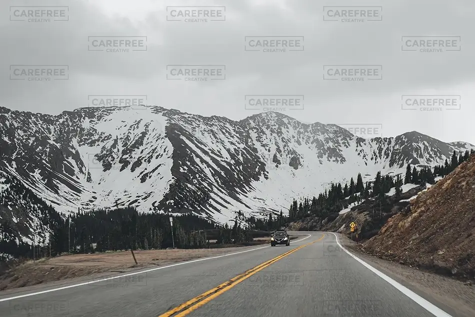 Loveland Pass Road Cutting Through the Mountains, Loveland Pass, Colorado · United States