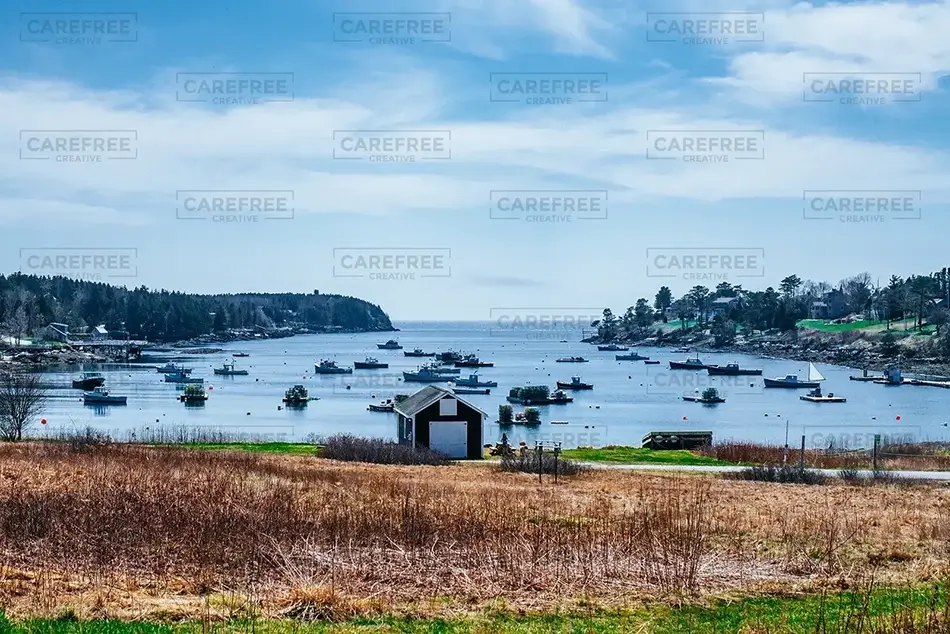 Mackerel Cove Anchored Boats