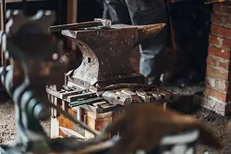 Fryeburg Fair Anvil and Tools in Workshop, Fryeburg, Maine