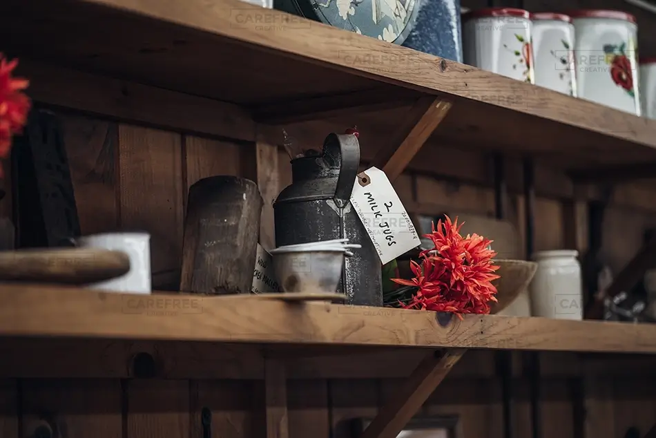 Fryeburg Fair Rustic Decor with Red Flowers, Fryeburg, Maine · United States