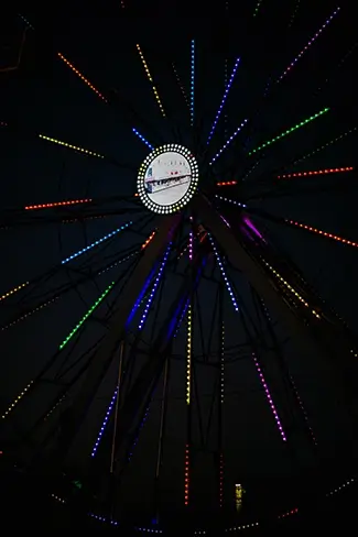 Fryeburg Fair Colorful Ferris Wheel at Night, Fryeburg, Maine