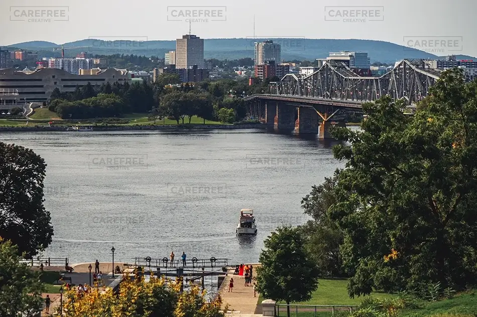 Majors Hill Park Summer Riverside Panorama, Ottowa, Ontario · Canada