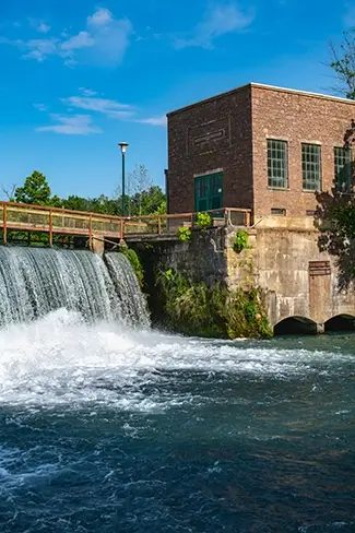 Mammoth Spring State Park Historic Dam Waterfall, Mammouth Spring, Arkansas