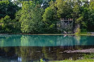 Mammoth Spring State Park Turquoise Pond Reflection, Mammouth Spring, Arkansas