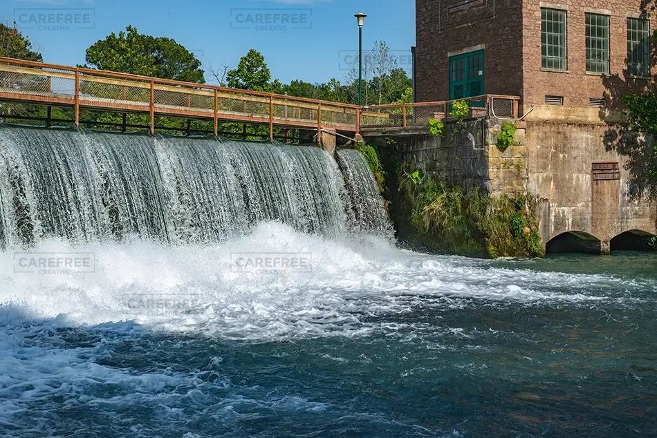 Mammoth Spring State Park Cascading Dam Waterfall, Mammouth Spring, Arkansas · United States