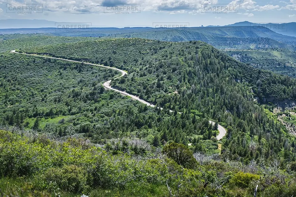Mesa Verde National Park Scenic Winding Road View, Cortez, Colorado · United States