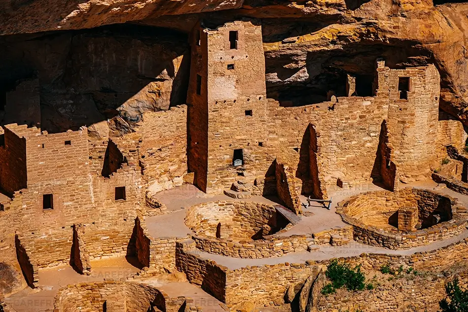 Mesa Verde National Park Ancient Cliff Dwelling Ruins, Cortez, Colorado · United States