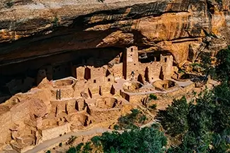 Mesa Verde National Park Ancient Cliff Dwellings Landscape, Cortez, Colorado