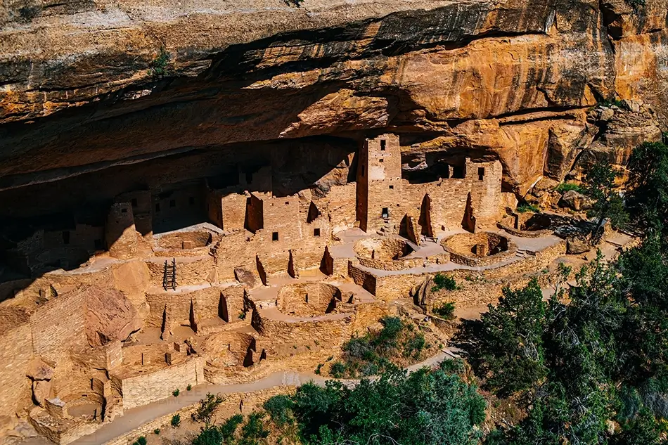 Mesa Verde National Park Ancient Cliff Dwellings Landscape, Cortez, Colorado · United States