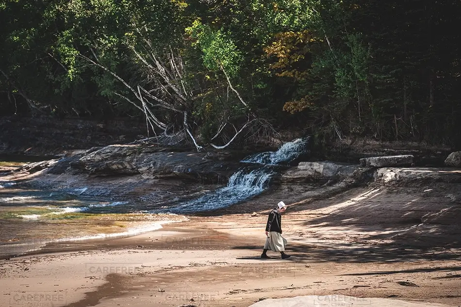 Miners Beach Serene Scene with Flowing Water, Shingleton, Michigan · United States
