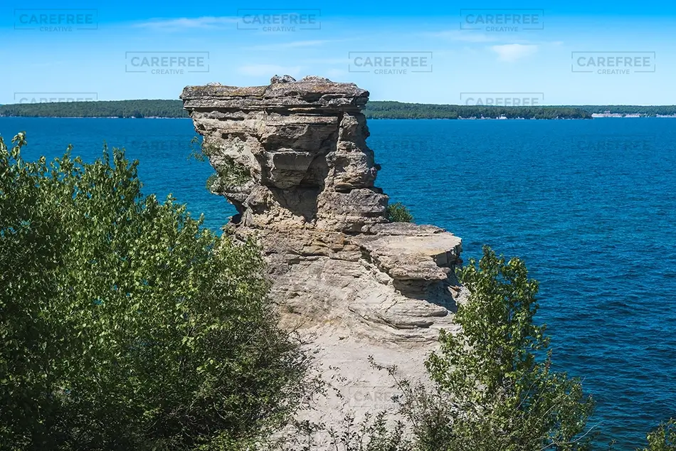 Miners Castle Rock Sandstone Cliff Formation, Munising, Michigan · United States