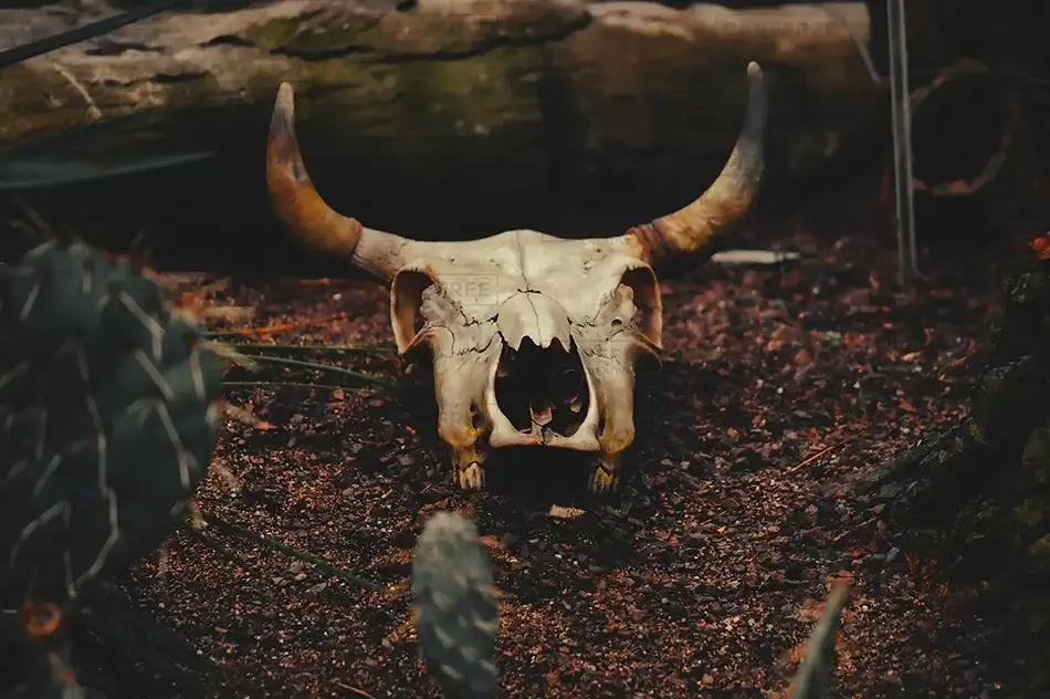 Montreal Botanical Garden Stoic Bull Skull, Montreal, Quebec · Canada