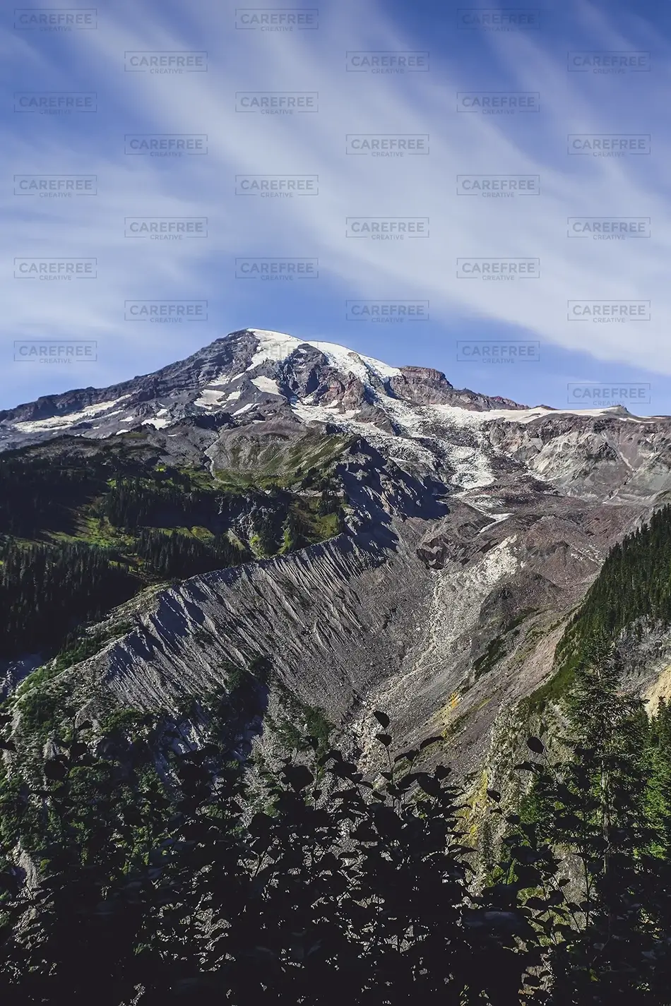 Mount Rainier National Park Clear Blue Skyline, Washington · United States