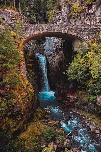 Mount Rainier National Park Cascading Waterfall, Washington