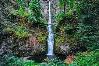Multnomah Falls Secluded Perspective, Cascade Locks, Oregon