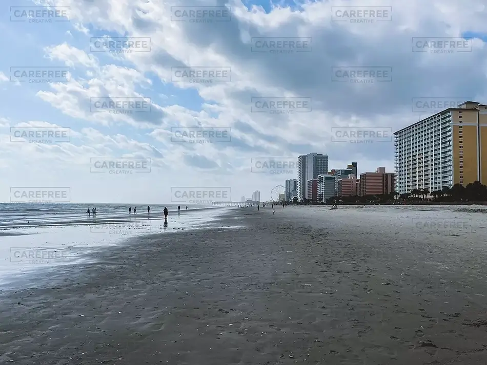 Myrtle Beach Clouds Over Sandy Beach, Myrtle Beach, South Carolina · United States