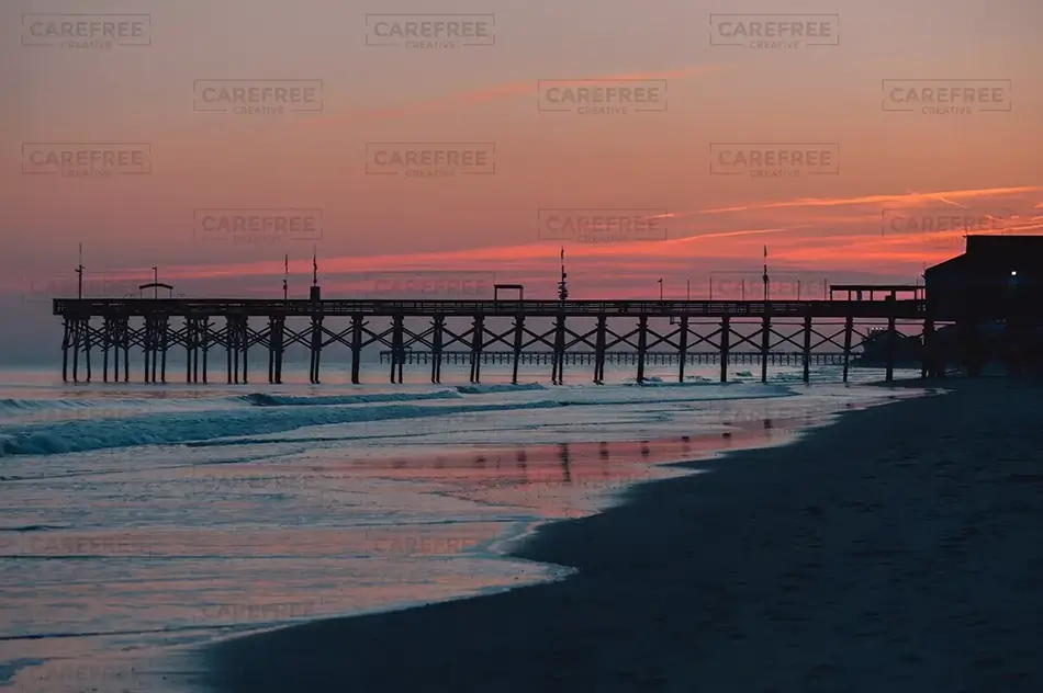 Myrtle Beach View of Sunset Pier, Myrtle Beach, South Carolina · United States