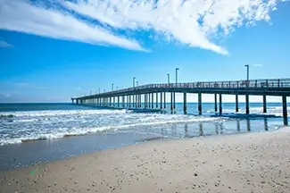 Myrtle Beach State Park Pier and Waves Reflection, Myrtle Beach, South Carolina