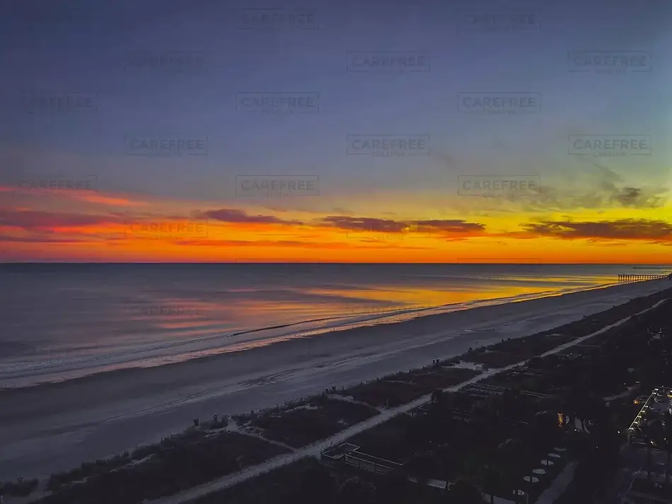 Myrtle Beach Orange Sunset From Above, Myrtle Beach, South Carolina · United States