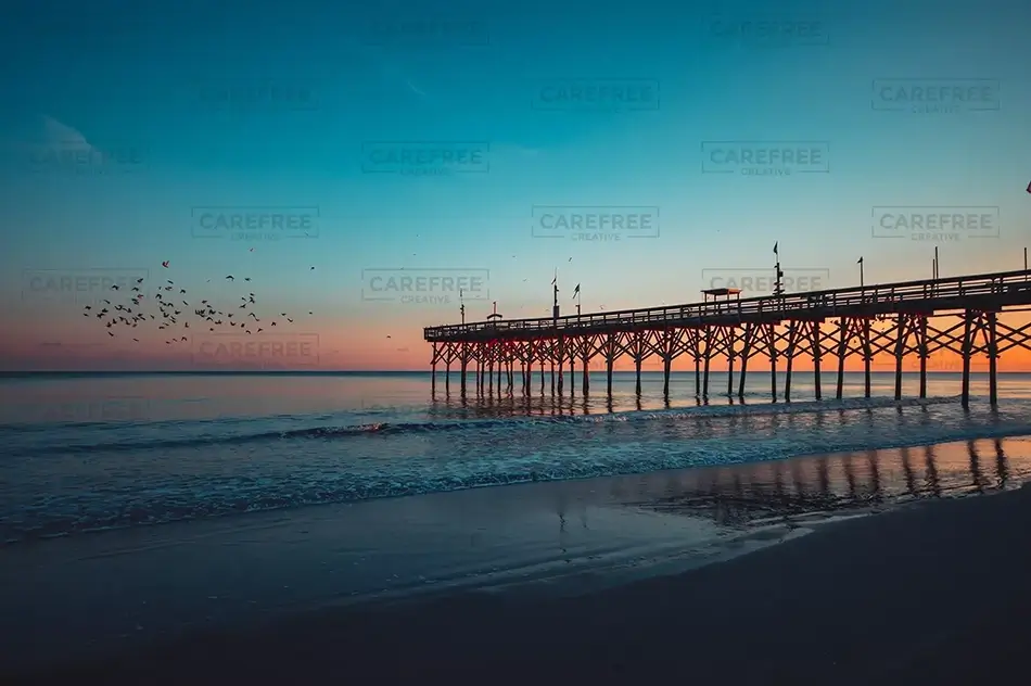 Myrtle Beach Sunset By The Pier, Myrtle Beach, South Carolina · United States