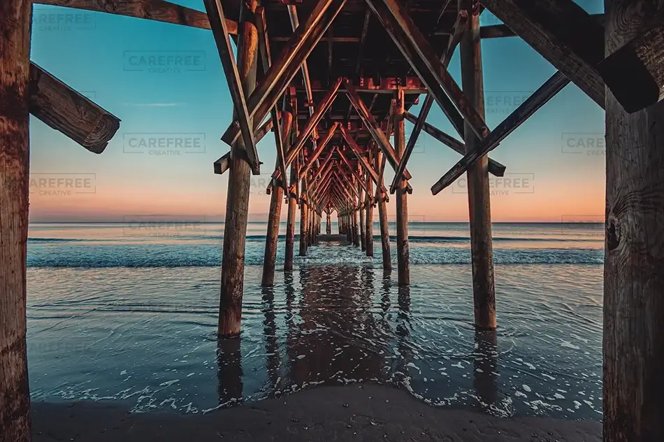 Myrtle Beach Wooden Pier Underneath, Myrtle Beach, South Carolina · United States