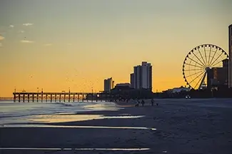 Myrtle Beach Yellow Sky At Dusk, Myrtle Beach, South Carolina