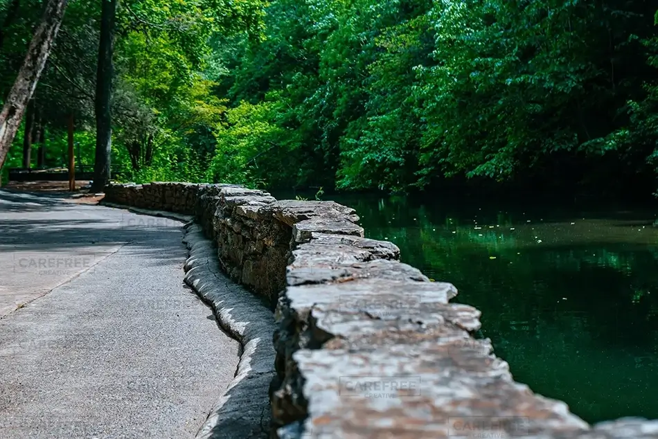 Natural Bridge State Park Tranquil Pondside Path, Natural Bridge, Virginia · United States