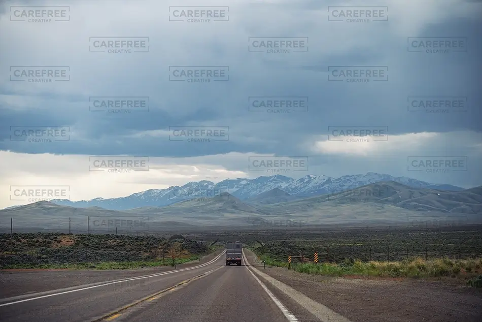 Nevada Highway Through Mountain Valley, Nevada · United States